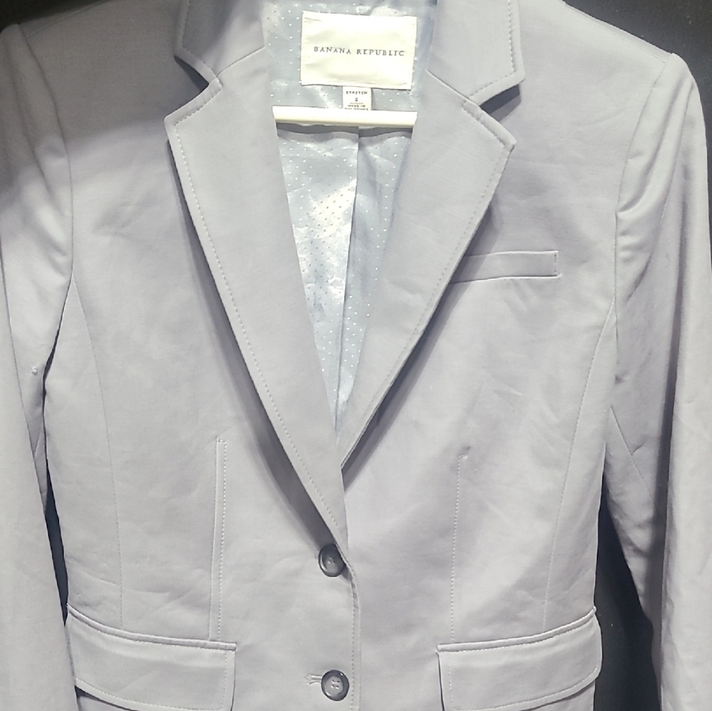 Banana Republic Gray Blazer Tailored Suit Jacket